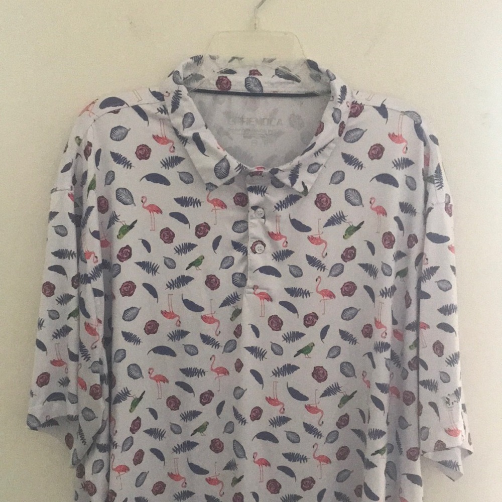 Ephemoca Men’s Flamingo Print Shirt - Multicolor